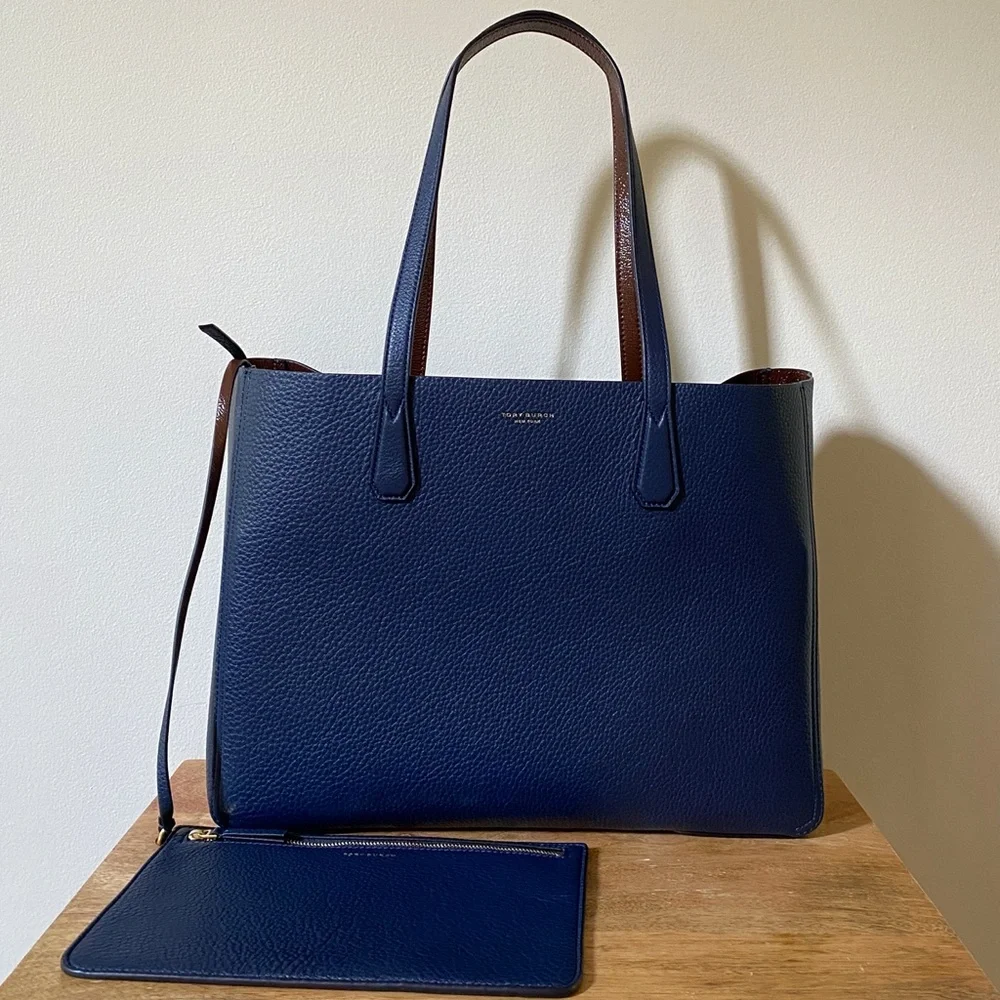 TORY BURCH Phoebe Tote Bag in Royal Navy / Buffalo